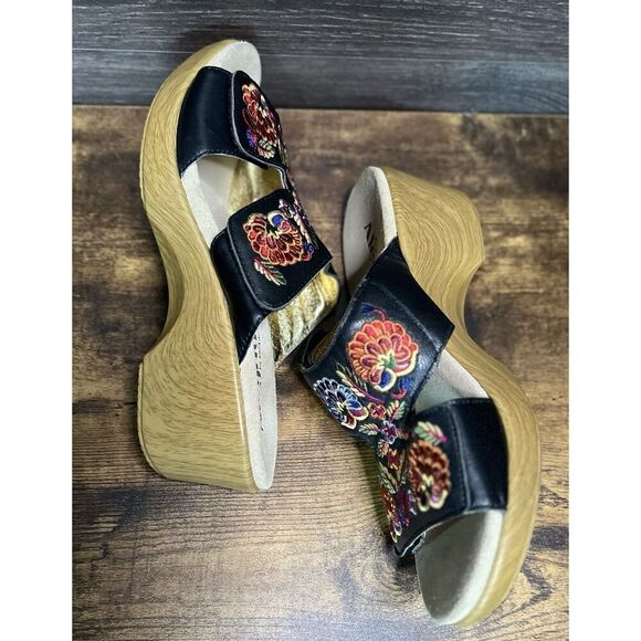 Alegria Linn Embroidered Leather Open Toe Clog Sandal,  EU 39 Women's 8.5. NWOT - Picture 11 of 12